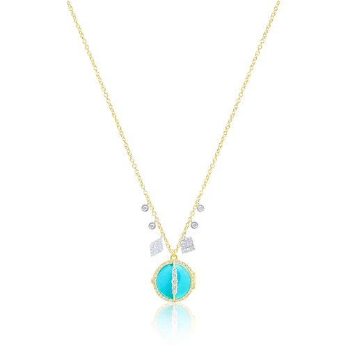 Turquoise Center for Gemstone Locket Necklace