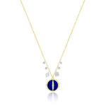 Lapis Center for Gemstone Locket Necklace