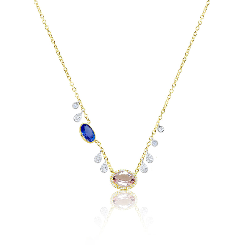 Tanzanite and Morganite Necklace