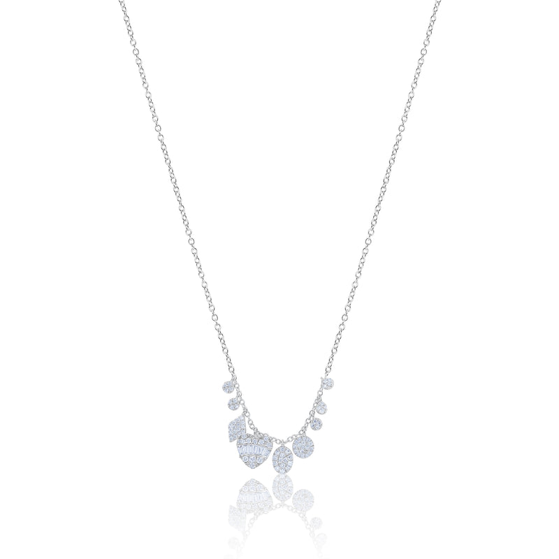White Gold Illusion Heart Necklace- ONLINE EXCLUSIVE