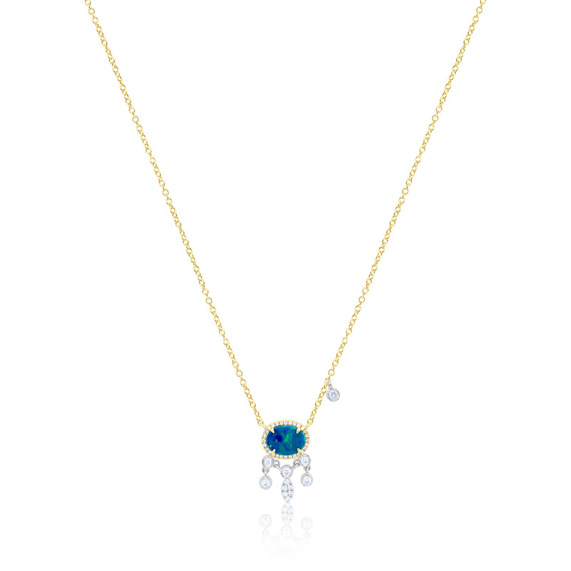 Yellow Gold and Blue Opal Dreamcatcher Necklace *ONLINE EXCLUSIVE*