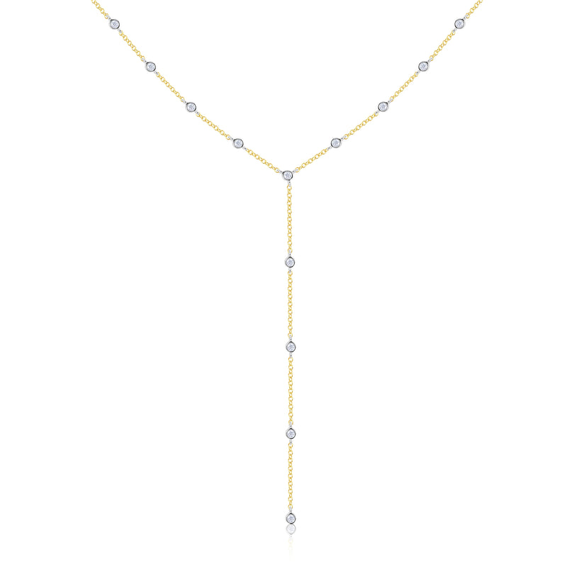 Yellow Gold and Diamond Bezel Lariat