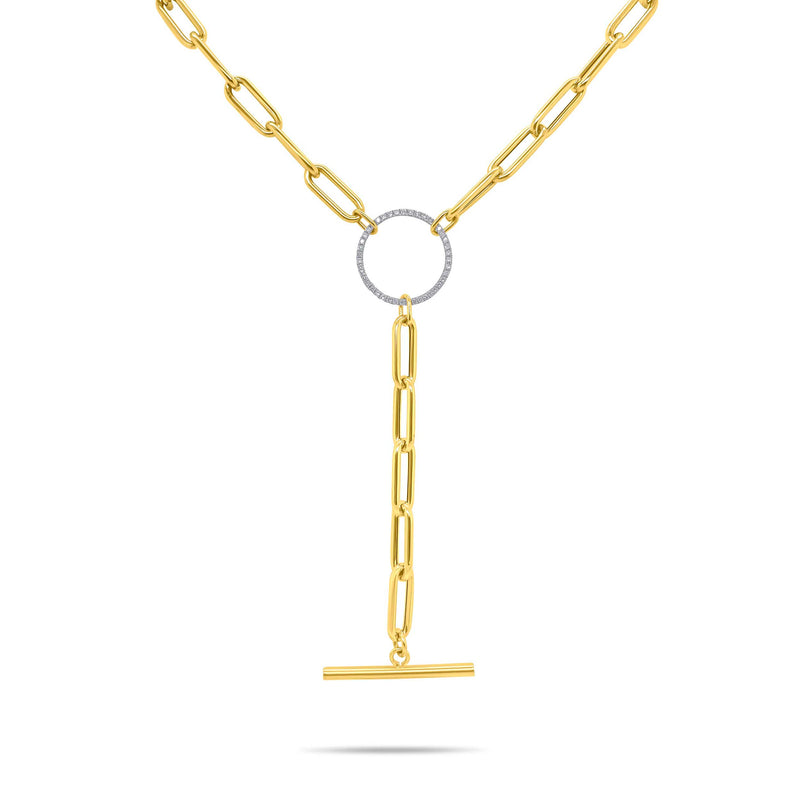 Yellow Gold Paperclip Necklace