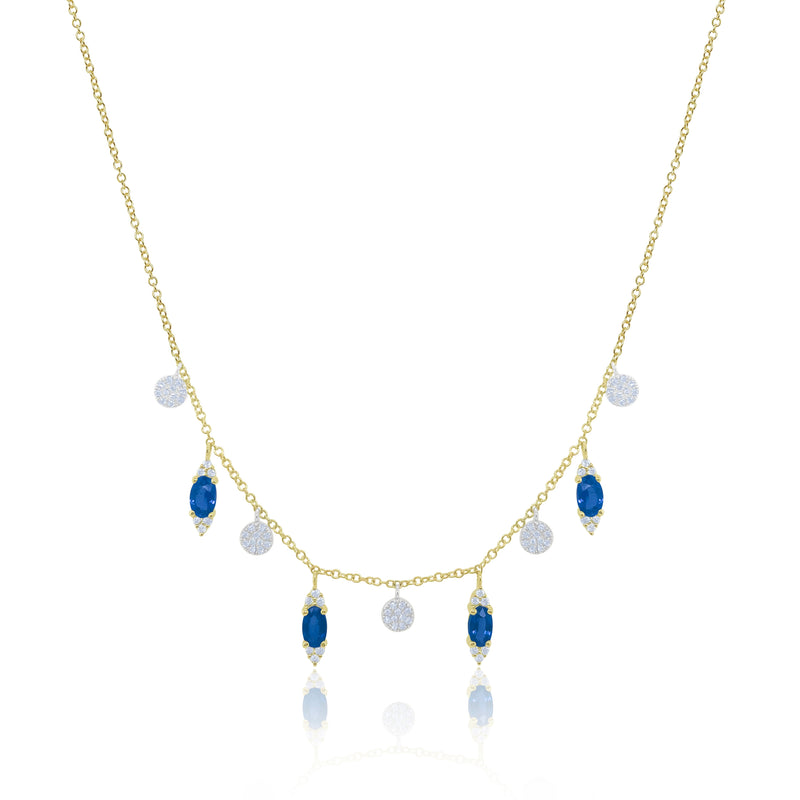 Blue Sapphire Charm Necklace