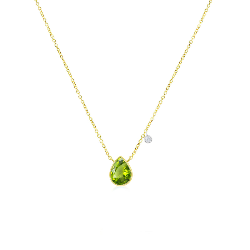 Yellow Gold Peridot Necklace