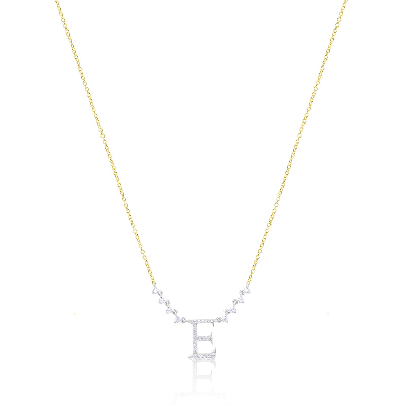 Yellow Gold and Diamond Initial Necklace