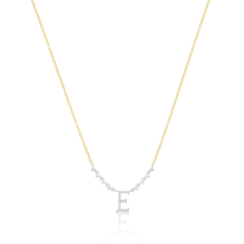 Yellow Gold Diamond Letter E