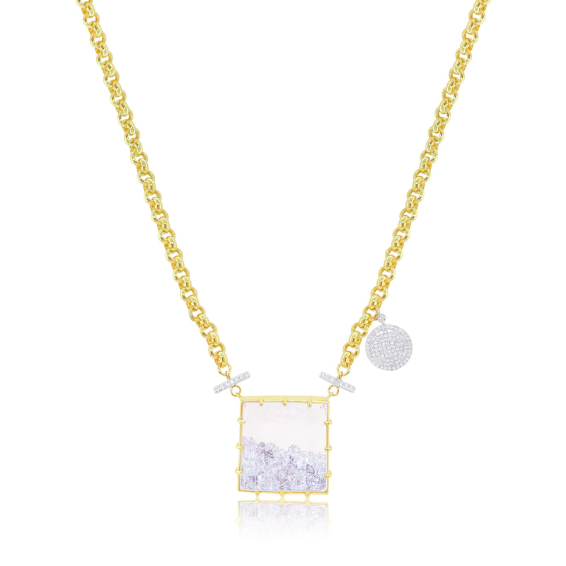 Yellow Gold and Rough Diamond Necklace