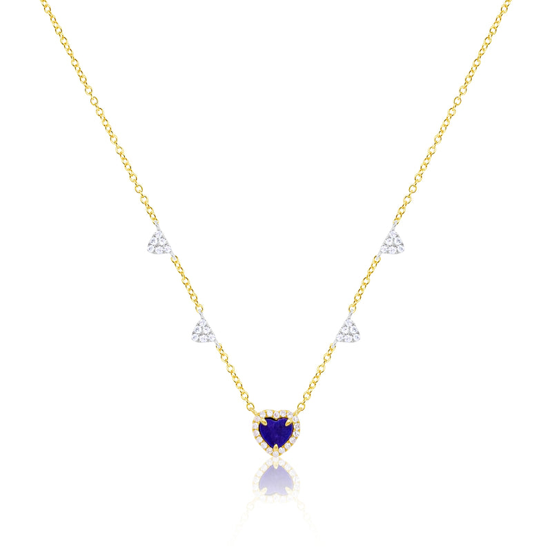 Blue Lapis Diamond Necklace