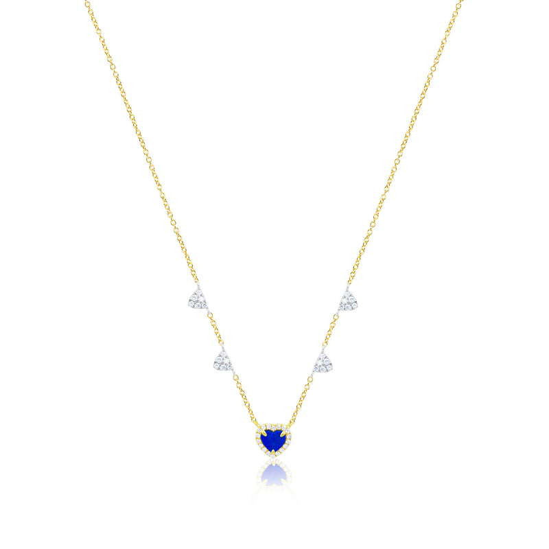 Yellow Gold and Lapis Heart Necklace *ONLINE EXCLUSIVE*