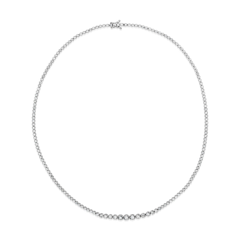 14kt White Gold 16 Inch Tennis Necklace 4.40 ct
