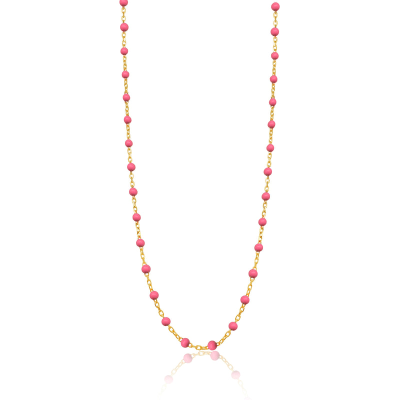 Dainty Light Pink Ball Chain Necklace