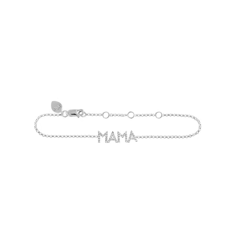 White Gold Mama Anklet