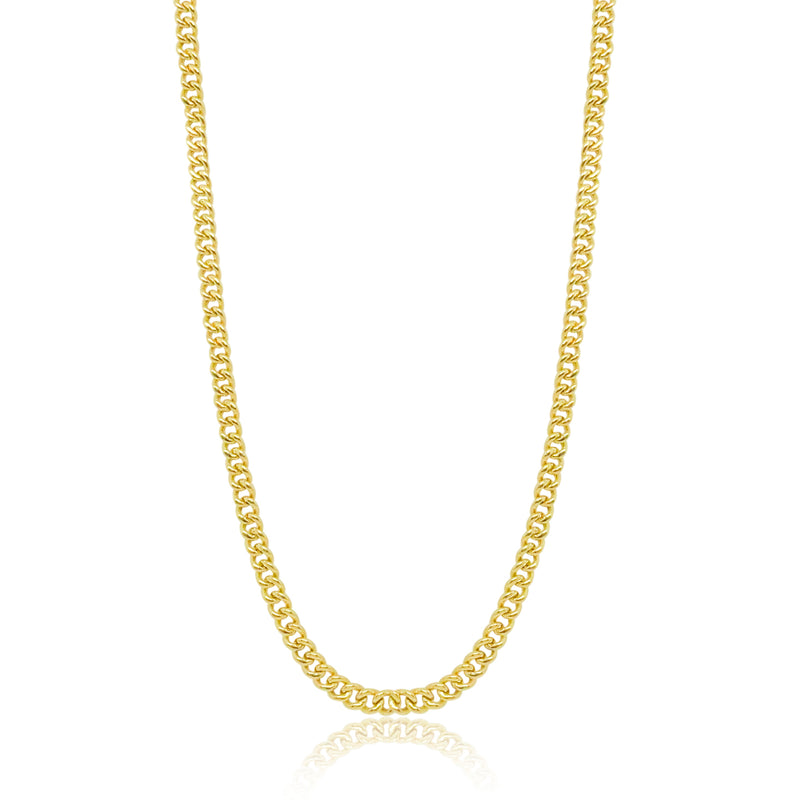 Medium Size Cuban Chain Yellow Gold Chain