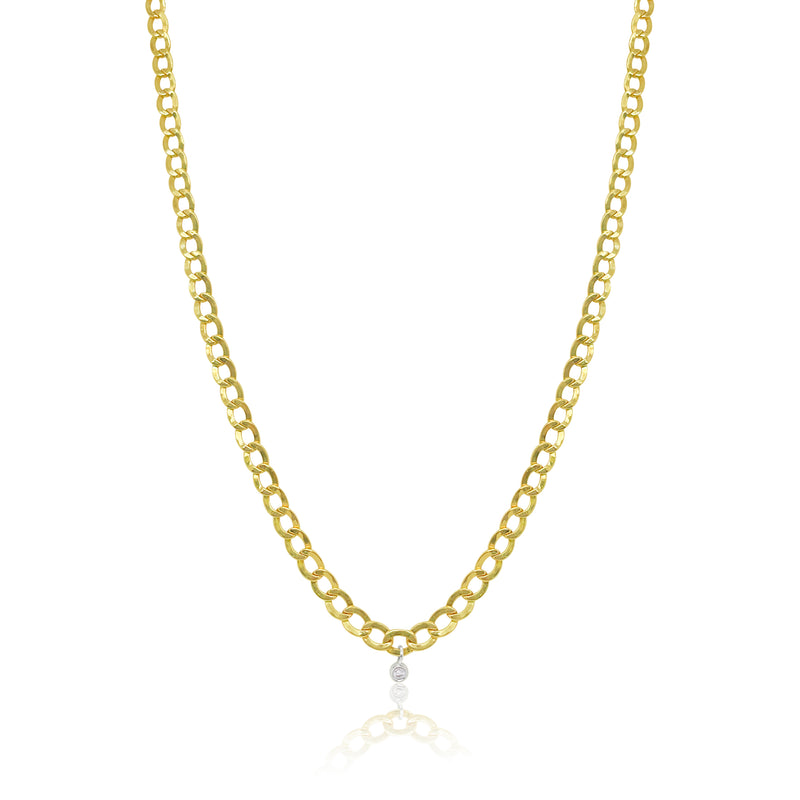 Chunky Yellow Gold and Bezel Link Chain
