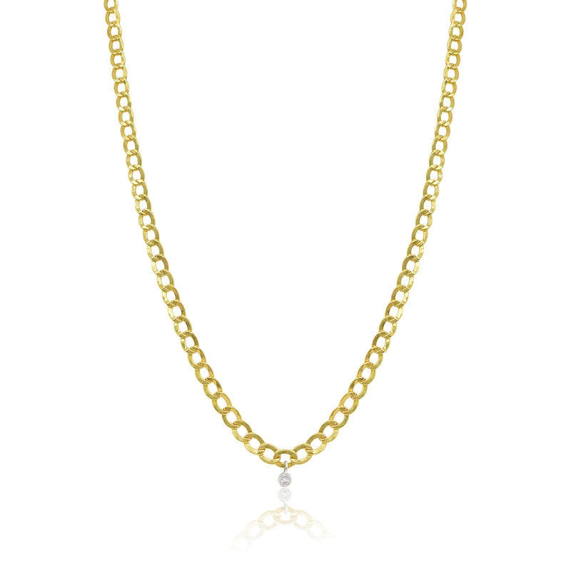Chunky Yellow Gold and Bezel Link Chain