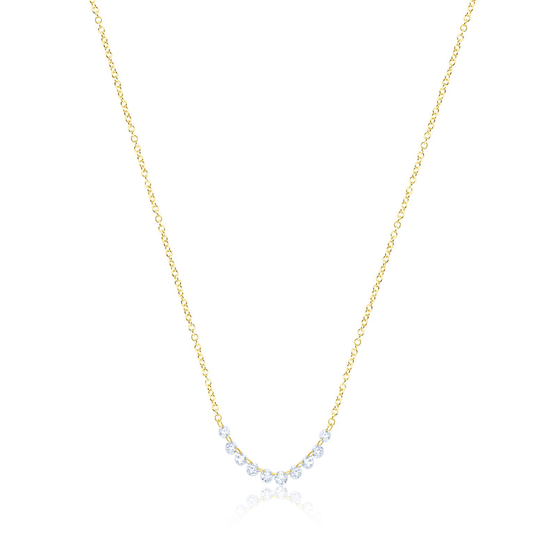 Yellow Gold Drilled Diamond Necklace