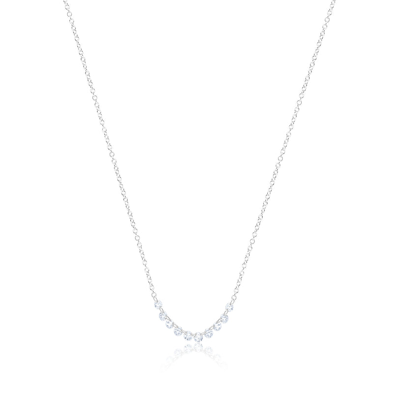 White Gold Drilled Diamond Necklace