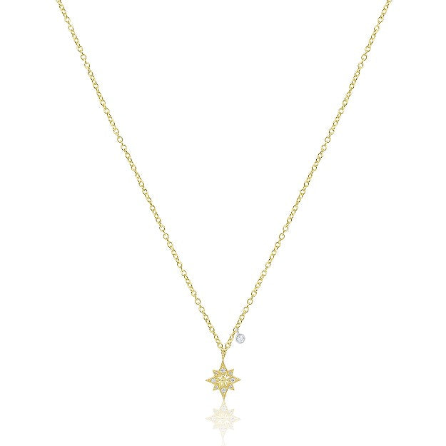 Yellow Gold Starburst Necklace