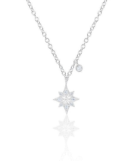 White Gold Diamond Snowflake Necklace