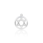 White Gold Jewish Star Charm