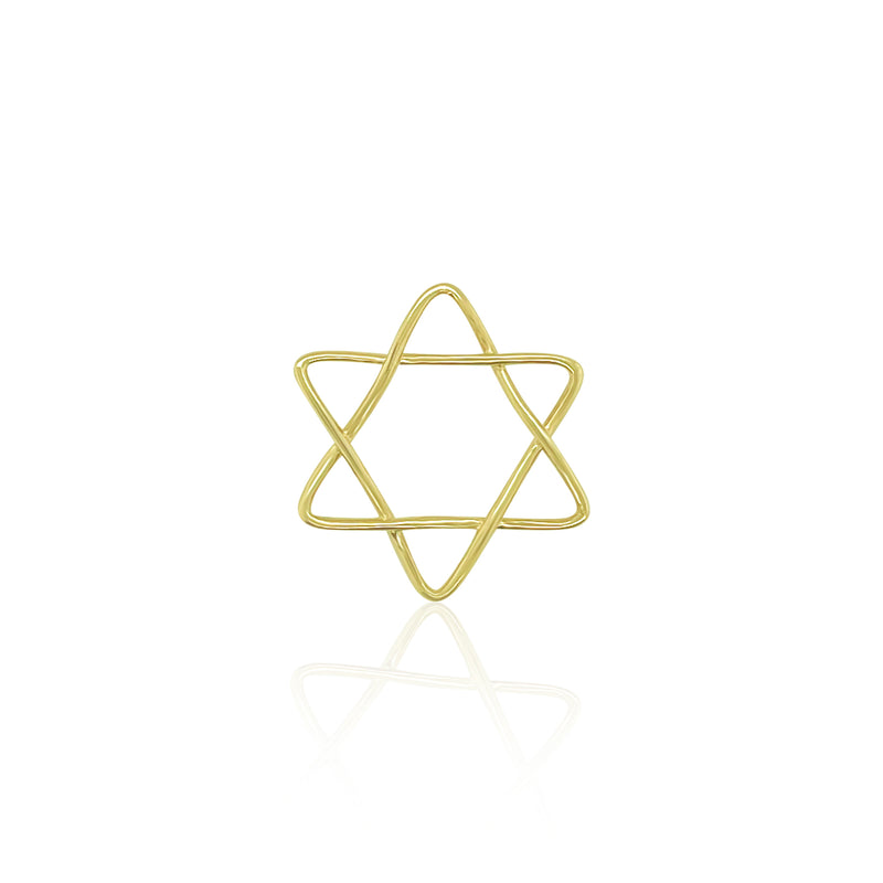 Jewish Star 14kt Yellow Gold Wire