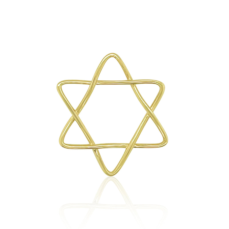 Large Jewish Star 14kt Yellow Gold Wire