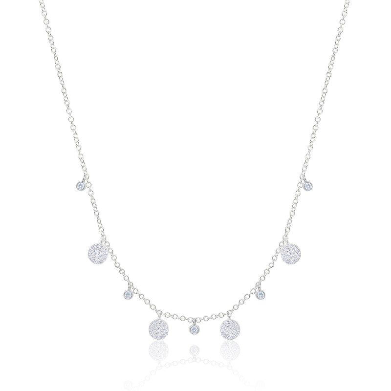 14kt White Gold Diamond Disc Layering Necklace