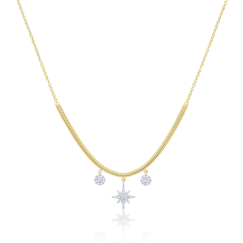 Diamond Starburst Snake Chain Necklace