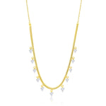 Yellow Gold and Diamond Snake Chain Necklace
