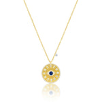 Yellow Gold Evil Eye Medallion