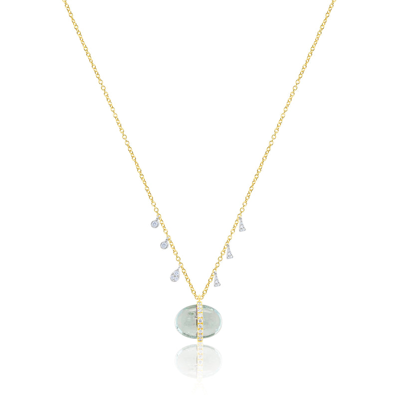 Blue Topaz Cylinder Necklace
