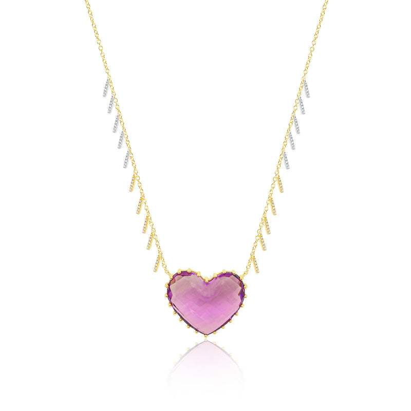 23 Carat Amethyst Heart Necklace
