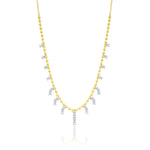 Ball Chain Diamond Fringe Necklace