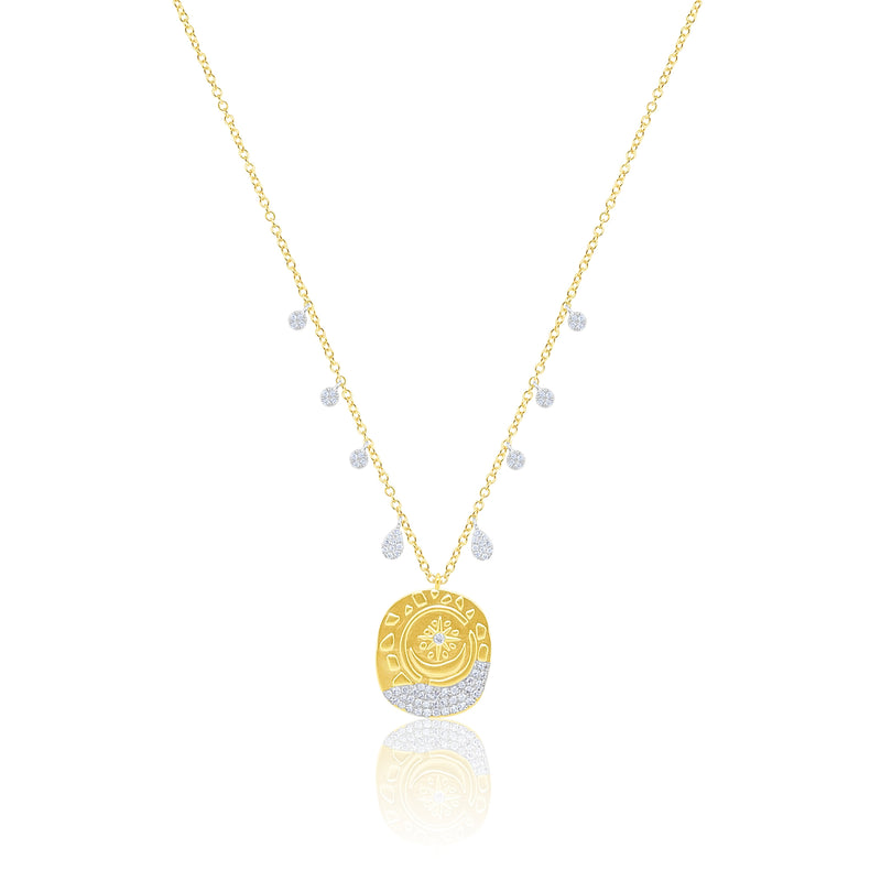 Moon and Starburst Medallion Necklace