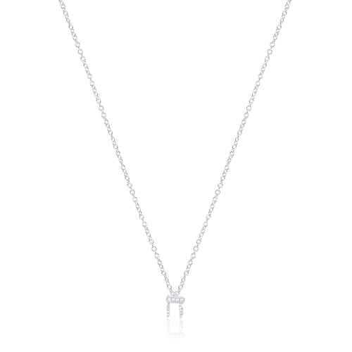 Gold and Diamond Hebrew Initial Necklace