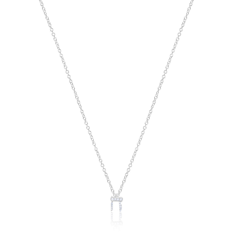 Gold and Diamond Hebrew Initial Necklace