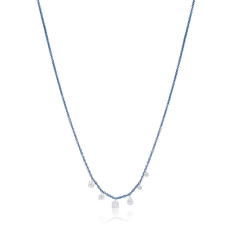 Galactic Blue Diamond Charm Necklace