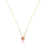 Yellow and Pink Gold Diamond and Morganite Necklace