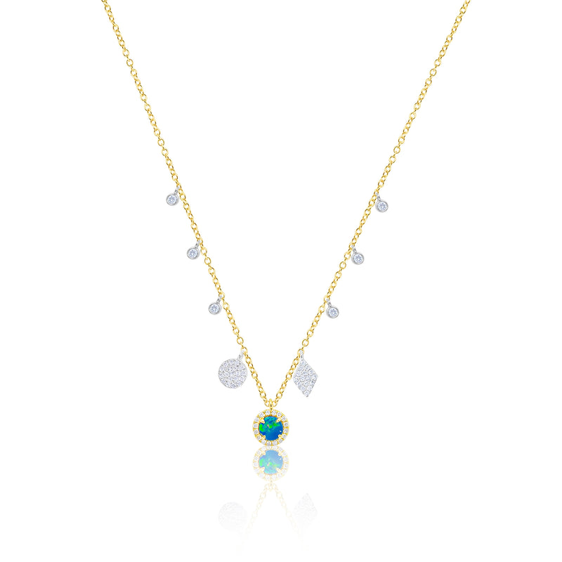 Yellow Gold Opal Necklace