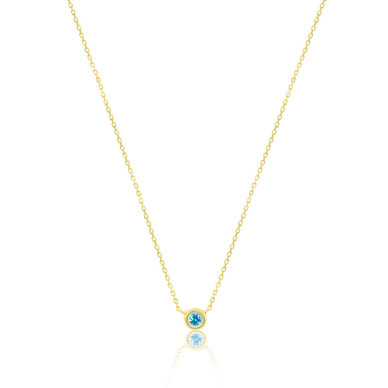 Dainty Blue Topaz Bezel Necklace *ONLINE EXCLUSIVE*