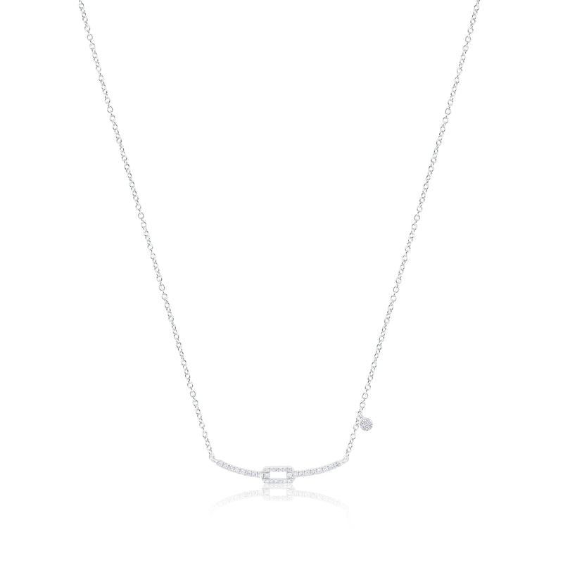 White Gold Diamond Bar Belt Necklace