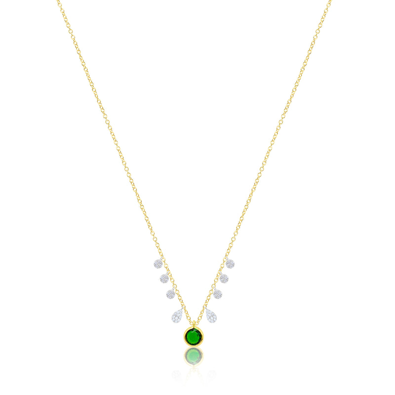 14kt Yellow Gold and Diamond Chrome Necklace With Diamond Charms