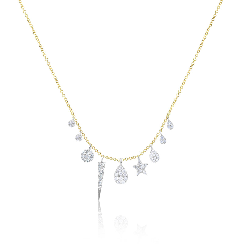 Yellow Gold and Diamond Charm Layering Necklace