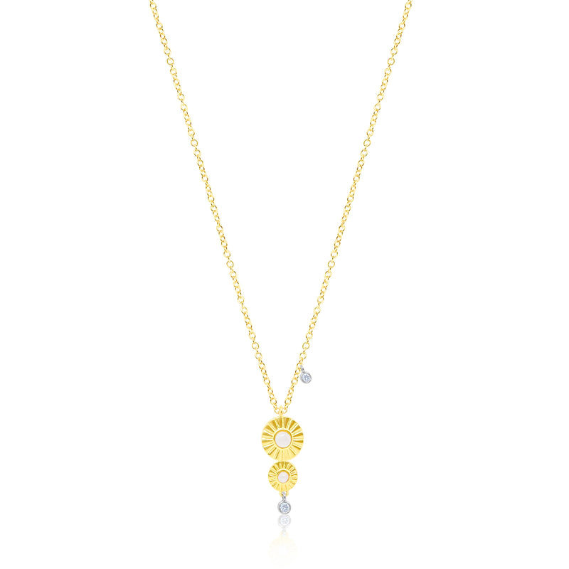 Brushed Gold Fan Necklace