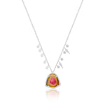 Watermelon Tourmaline Diamond Necklace