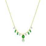 Drilled Emerald Fringe Necklace