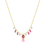 Drilled Pink Sapphire Fringe Necklace