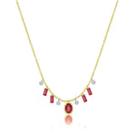 Drilled Ruby Fringe Necklace