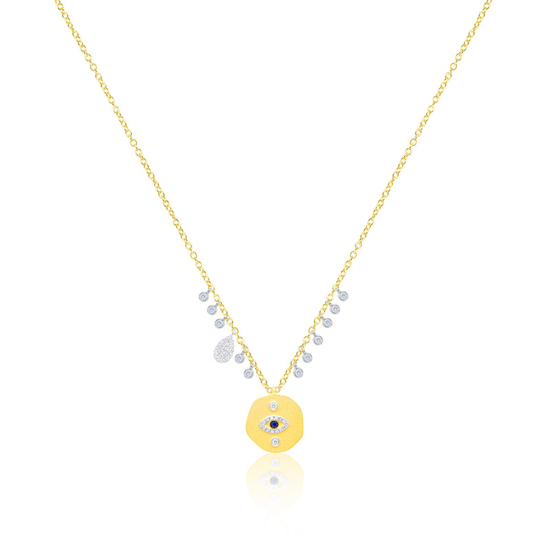 Evil Eye Inlay Coin Necklace
